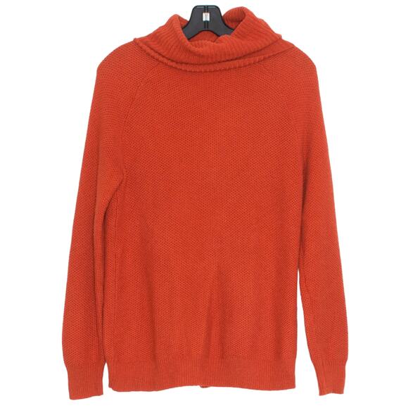 Madewell Sweater Preppy Cozy Retro Minimalist Cross Back Turtleneck Orange XXS - Picture 1 of 6